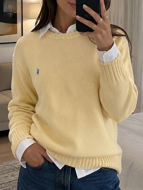 Polo Ralph Lauren Sweaters - Polo By Ralph Lauren Yellow Cotton Knit Sweater